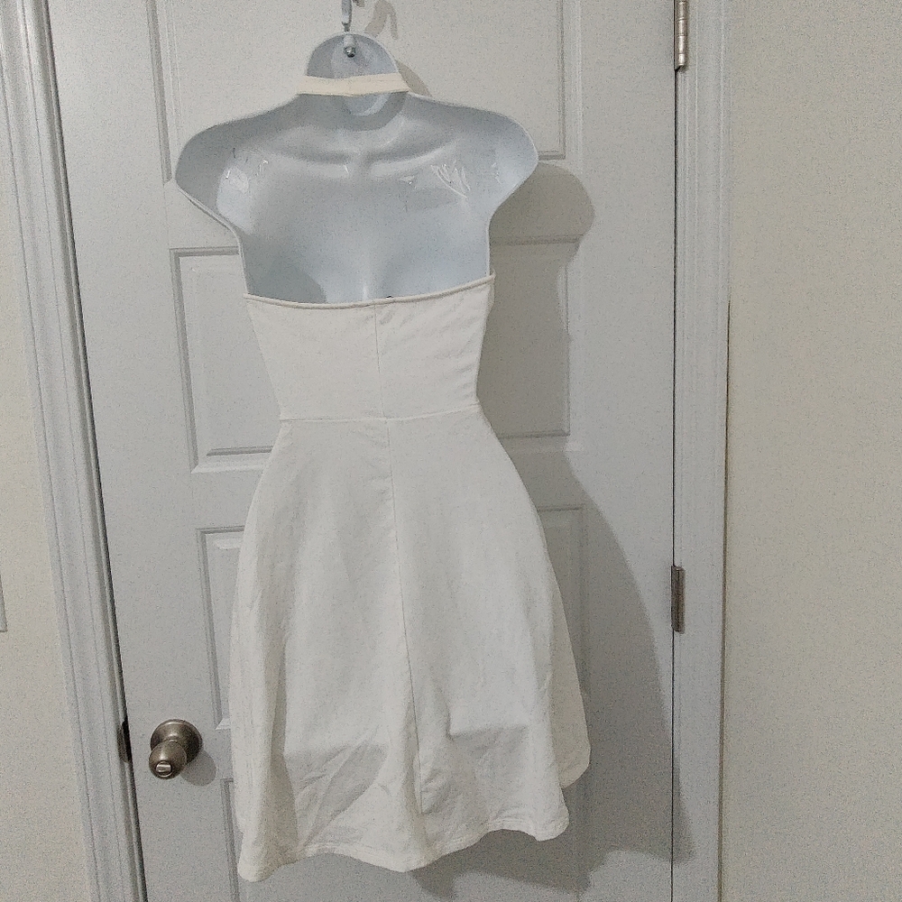 Express Backless Halter Mini Express Solid White … - image 5